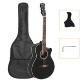 Glarry GT501 40 Inch Cutaway Auditorium Acoustic Guitar Matte Spruce Front Folk - Black